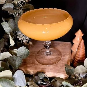 Vintage Empoli Butterscotch Compote. Approximately 7” tall and 6.5” wide.